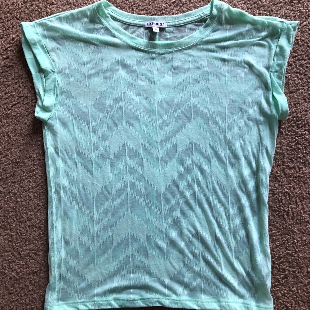 NWOT Express Mint Green caped sleeve shirt